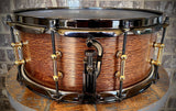 DrumPickers DP Custom Snare Drum Line - Maple/Mahogany/Maple - 14x6” Gloss Ribbon Mahogany