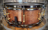 DrumPickers DP Custom Snare Drum Line - Maple/Mahogany/Maple - 14x6” Gloss Ribbon Mahogany