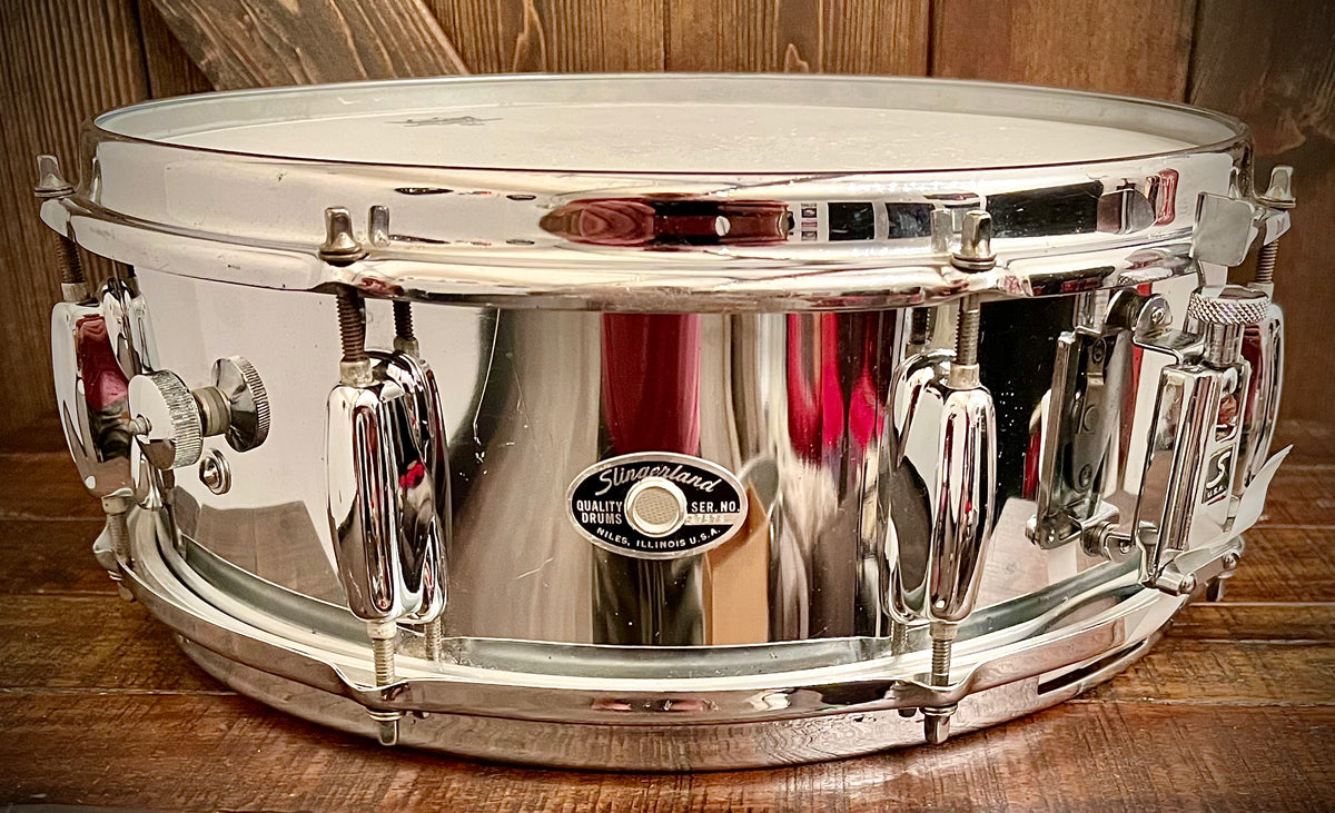 Slingerland Chrome Over Steel Snare with TDR Strainer DrumPickers