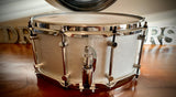 DrumPickers 14x6.5” DP Custom Line  Rich Silver Leather