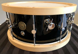 D.P. Custom Heritage Classic Maple 07”x14” with Maple Hoops in Piano Black