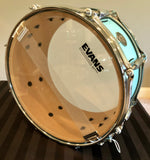 D.P. Custom Preferred Power Piccolo 6.5”x13” 6-Ply Maple Snare Drum Sea-Foam Blue