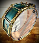 DrumPickers 14x5.5” Steam Bent Single-Ply Cherry Snare Drum with Reinforcement Rings in Deep Blue Ocean Lacquer