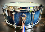 DrumPickers 14x6.5” Custom Oak Stave Snare Drum in Deep Blue Burst