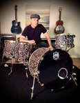 DrumPickers Professional 4-Pc Drum Kit in Screamin Cheetah Wheelie Wrap-Includes Hardware