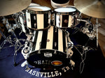 DrumPickers 5pc Vintage Professional Drum Kit in Van Halen Black & White Stripe Tribute