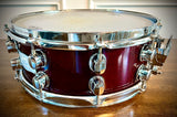 Mapex 14x5.5” Saturn Series Snare Drum in Transparent Cherry Red Lacquer