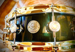 DrumPickers Custom 14x4.75” All Maple Snare Drum in Blue/Green Ghost Grain Gloss Finish