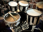 DrumPickers 5pc Vintage Professional Drum Kit in Van Halen Black & White Stripe Tribute