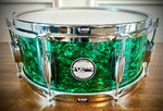 Parton Drumworks - 14x5.5” Vintage Vibe Snare Drum in Green Oyster Pearl