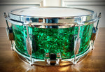 Parton Drumworks - 14x5.5” Vintage Vibe Snare Drum in Green Oyster Pearl