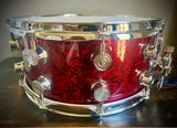 DrumPickers Custom Deep Red Confetti 14x6.5” 10-Ply Maple Snare Drum
