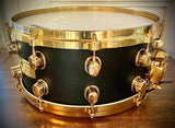 Mapex Black Panther 14x6.5” Maple Snare in Flat Black with Brass Hardware
