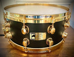 Mapex Black Panther 14x6.5” Maple Snare in Flat Black with Brass Hardware