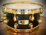 Mapex Black Panther 14x6.5” Maple Snare in Flat Black with Brass Hardware