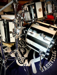 DrumPickers 5pc Vintage Professional Drum Kit in Van Halen Black & White Stripe Tribute