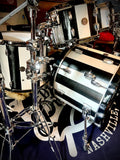 DrumPickers 5pc Vintage Professional Drum Kit in Van Halen Black & White Stripe Tribute