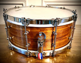 DrumPickers Custom Heritage Series 14x6” Snare Drum in Ribbon Mahogany Finish