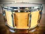 Pearl 14x6.5” Master’s Maple Snare Drum in Natural Gloss Lacquer - missing outer badge