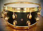 Mapex Black Panther 14x6.5” Maple Snare in Flat Black with Brass Hardware