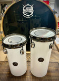 DrumPickers Custom 6x12” & 6x14” Silo Drums in Arctic White & Black Nickel 2.3mm Hoops