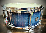 DrumPickers 14x6.5” Custom Oak Stave Snare Drum in Deep Blue Burst