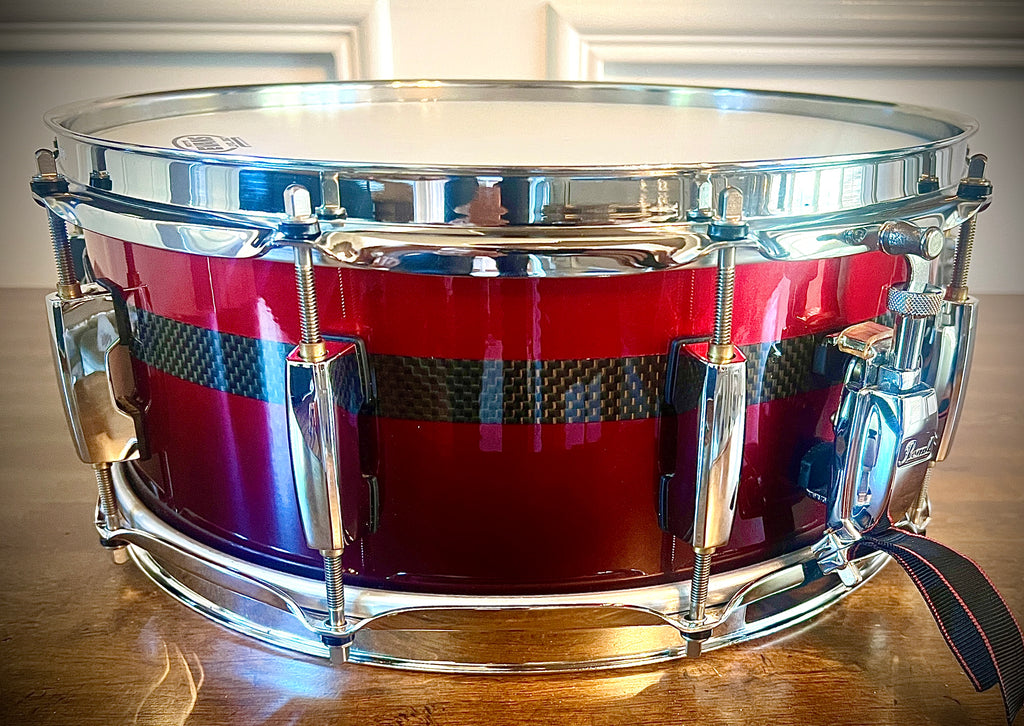 Pearl 14x5.5” Carbonply Mahogany Snare Drum in Scarlet Fade – DrumPickers