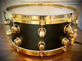 Mapex Black Panther 14x6.5” Maple Snare in Flat Black with Brass Hardware