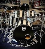 DrumPickers 5pc Vintage Professional Drum Kit in Van Halen Black & White Stripe Tribute