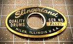 Slingerland Brass & Black Oval Niles Badge 1963-1969