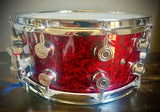 DrumPickers Custom Deep Red Confetti 14x6.5” 10-Ply Maple Snare Drum