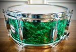 Parton Drumworks - 14x5.5” Vintage Vibe Snare Drum in Green Oyster Pearl