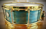 DrumPickers 14x5.5” Steam Bent Single-Ply Cherry Snare Drum with Reinforcement Rings in Deep Blue Ocean Lacquer