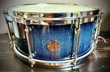 DrumPickers 14x6.5” Custom Oak Stave Snare Drum in Deep Blue Burst