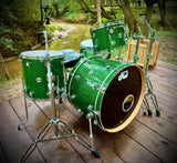 DW Collector's Series 3-piece Shell Pack - Deep Green Sparkle FinishPly