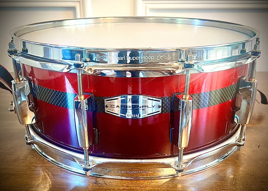 Pearl 14x5.5” Carbonply Mahogany Snare Drum in Scarlet Fade – DrumPickers