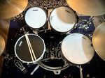 DrumPickers 5pc Vintage Professional Drum Kit in Van Halen Black & White Stripe Tribute