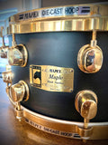 Mapex Black Panther 14x6.5” Maple Snare in Flat Black with Brass Hardware