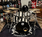 DrumPickers 5pc Vintage Professional Drum Kit in Van Halen Black & White Stripe Tribute