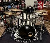 DrumPickers 5pc Vintage Professional Drum Kit in Van Halen Black & White Stripe Tribute