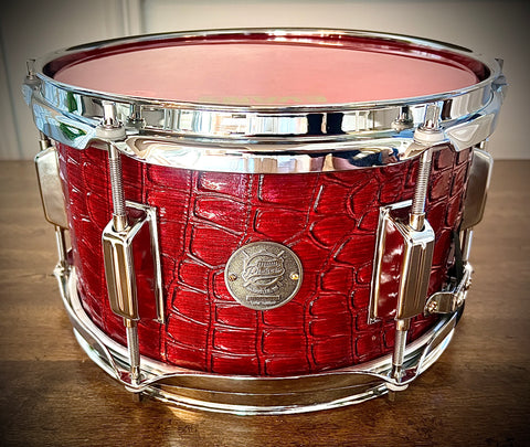 DrumPickers 10x5.5” Firecracker Snare Drum in Red Reptile Finish Ply