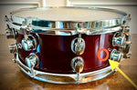 Mapex 14x5.5” Saturn Series Snare Drum in Transparent Cherry Red Lacquer