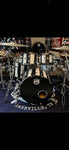 DrumPickers 5pc Vintage Professional Drum Kit in Van Halen Black & White Stripe Tribute