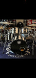 DrumPickers 5pc Vintage Professional Drum Kit in Van Halen Black & White Stripe Tribute