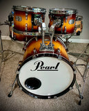 Pearl Session Studio Series 4-Piece Shell Pack in Tobacco Road finish with Wool Lined Drum Seeker Drum Bags