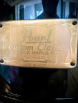 Pearl Custom Classic 14x5.5” One Piece Maple Shell Snare Drum in Piano Black Lacquer