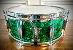 Parton Drumworks - 14x5.5” Vintage Vibe Snare Drum in Green Oyster Pearl