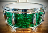 Parton Drumworks - 14x5.5” Vintage Vibe Snare Drum in Green Oyster Pearl