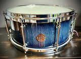DrumPickers 14x6.5” Custom Oak Stave Snare Drum in Deep Blue Burst