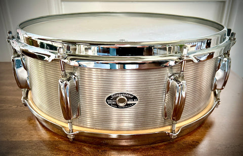 Slingerland Mid 70’s No. 140 Ribbed Aluminum 14x5” Snare Drum with Rapid Strainer